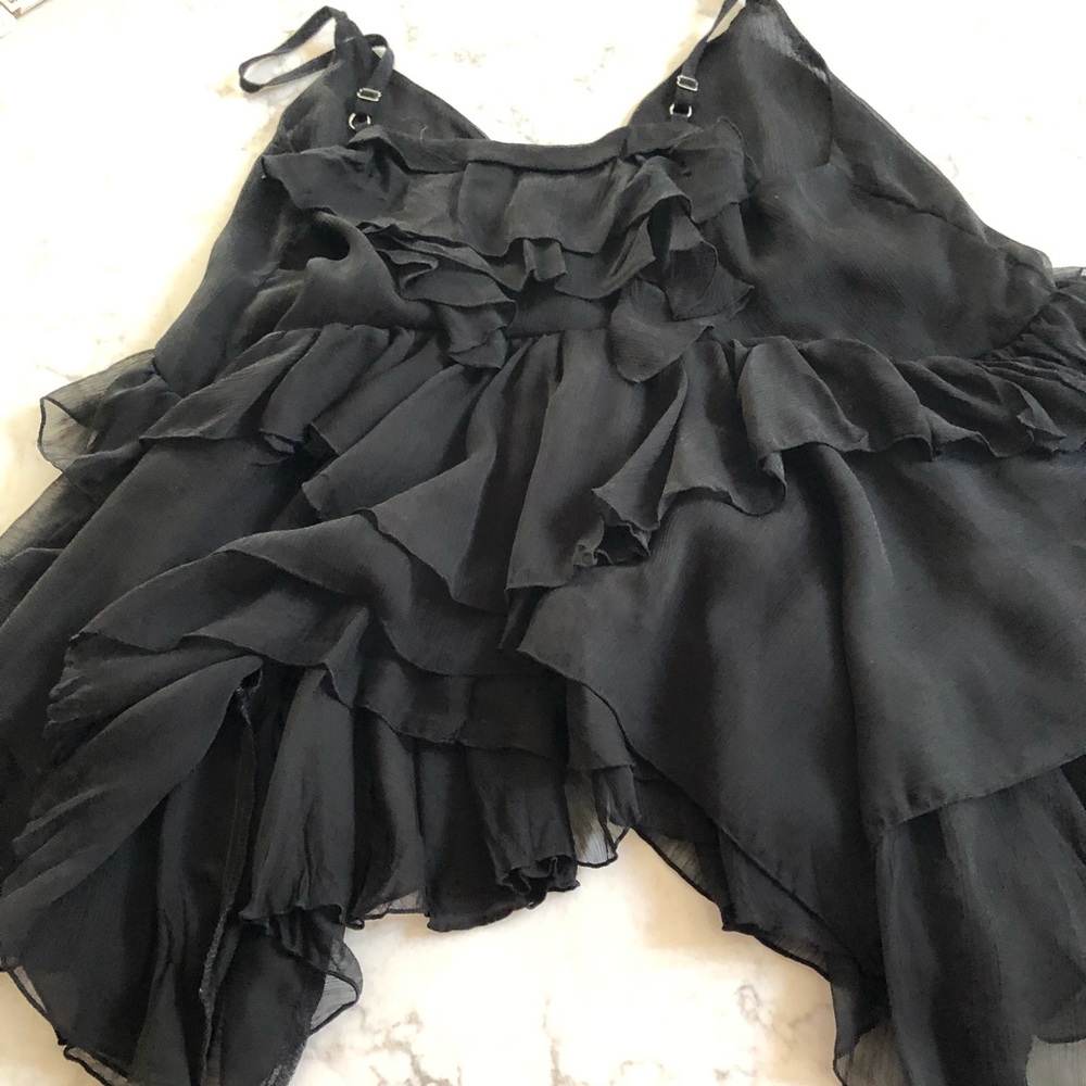 Romantic Ruffle ANIMALE Camisole Top Black US 10 - Picture 5 of 5